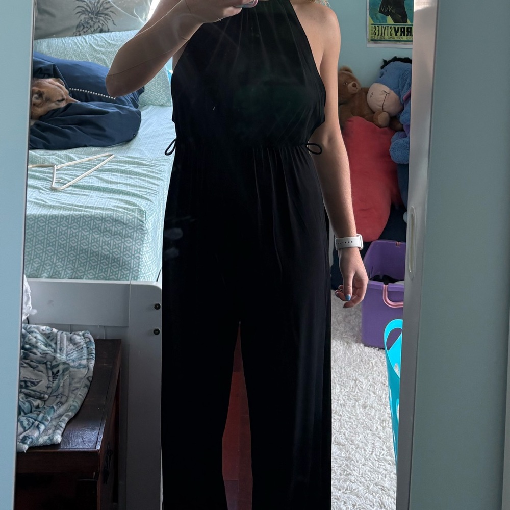 Zenana Outfitters Classic Black Halter Jumpsuit